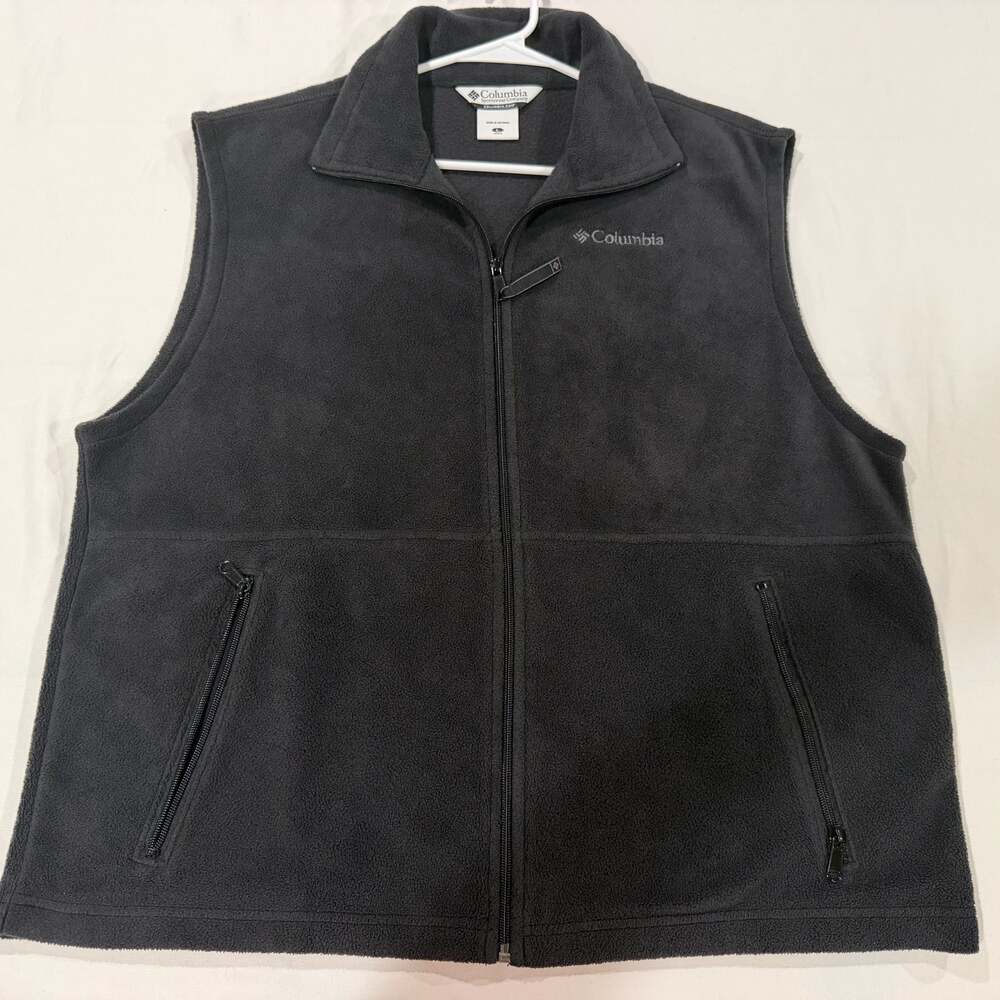 Columbia Men's Full-Zip Fleece Vest, Black, Size Large